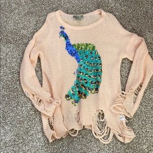 Wildfox Lennon peacock sweater xs